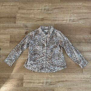 Chico's 100% Cotton Cheetah Button Down, 2